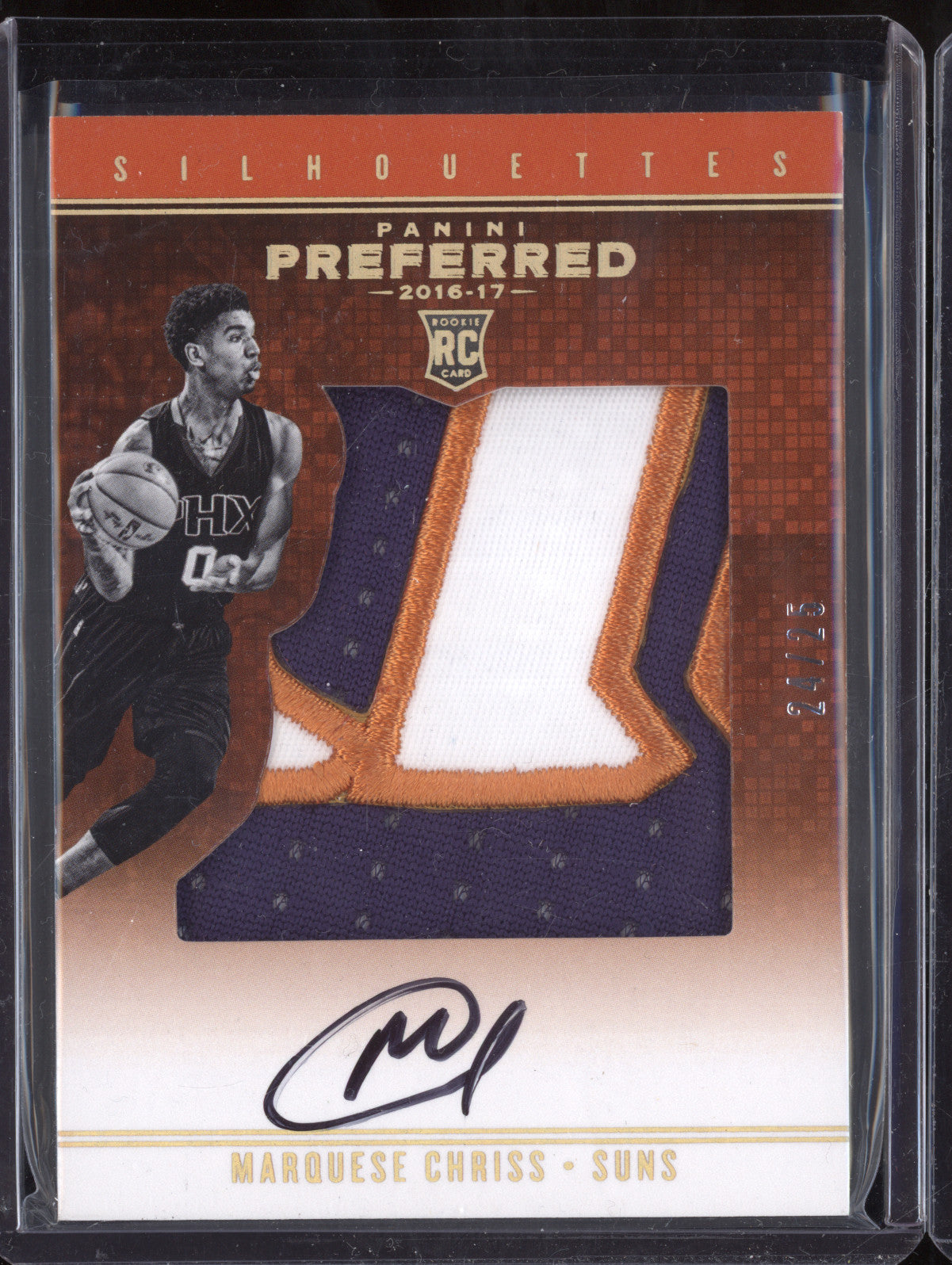 Marquese Chriss 2016-17 Panini Preferred 27 Silhouettes Auto Relic  Prime RC /25
