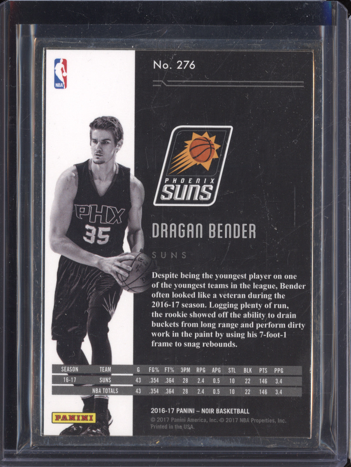 Dragan Bender 2016-17 Panini Noir 276 Metal Frame RC 22/25