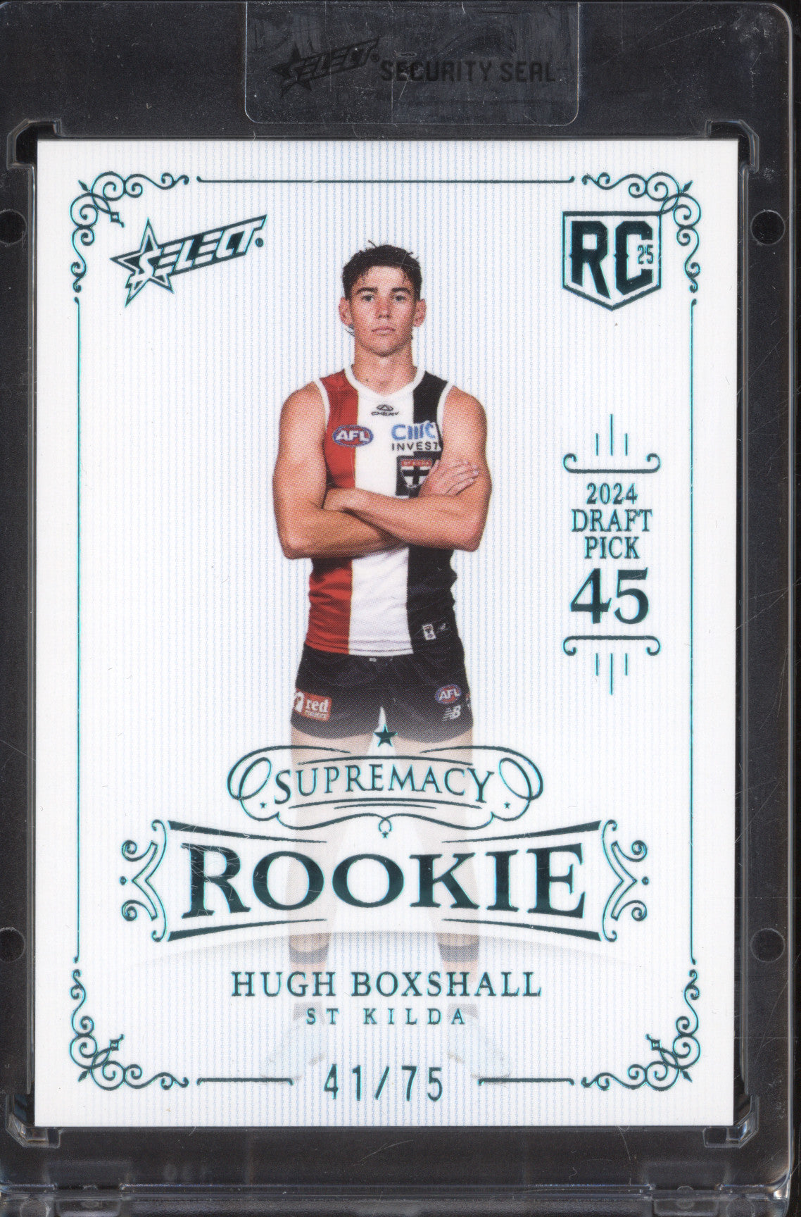 Hugh Boxshall 2025 Select Supremacy Rookies RPB45 Platinum Blue RC 41/75