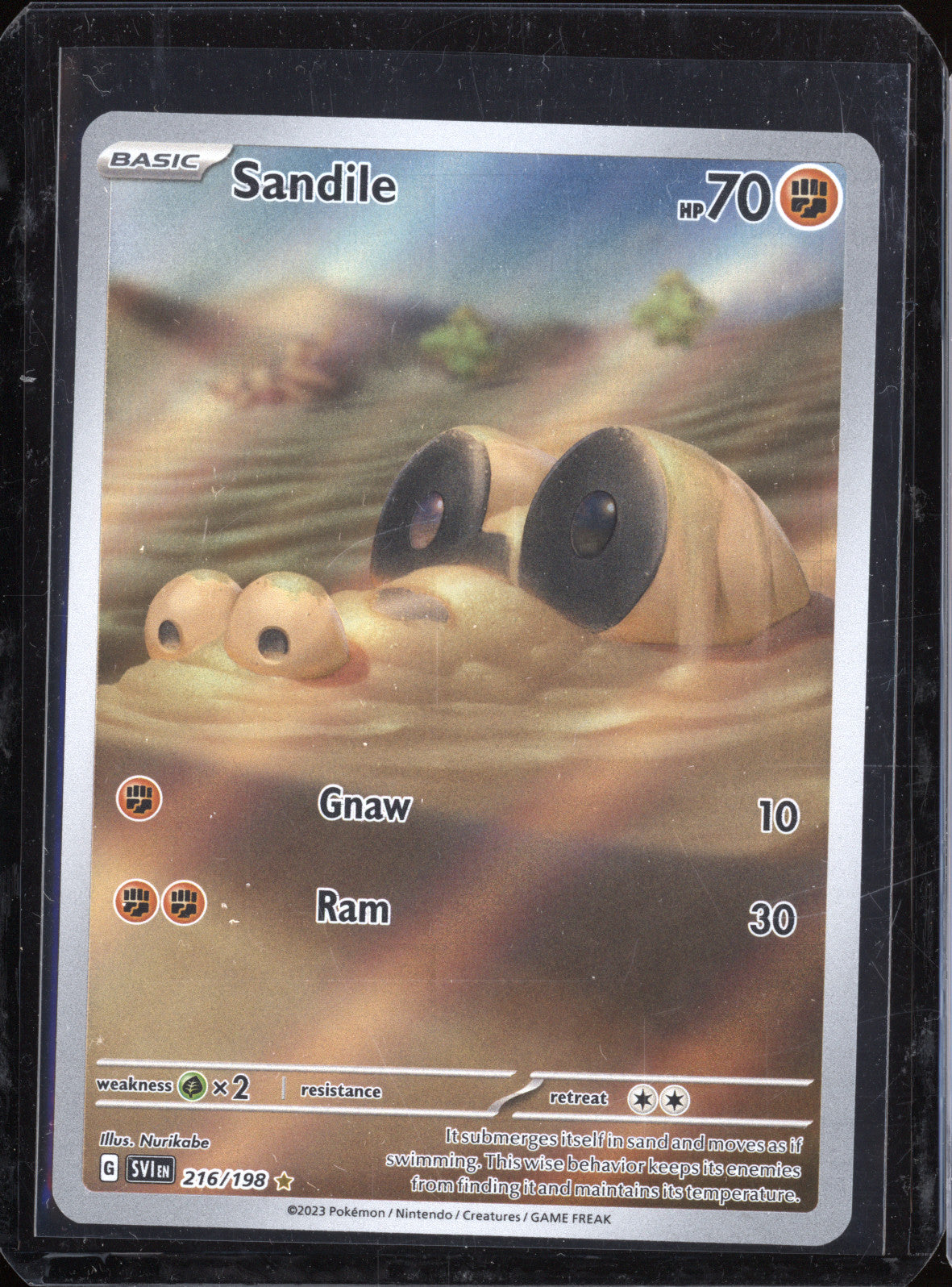 Sandile 2023 Pokemon Scarlet & Violet 216/198 Illustration Rare