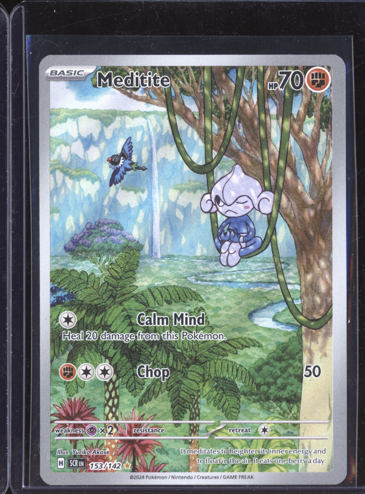 Meditite 2024 Pokemon Stellar Crown 153/142 Illustration Rare