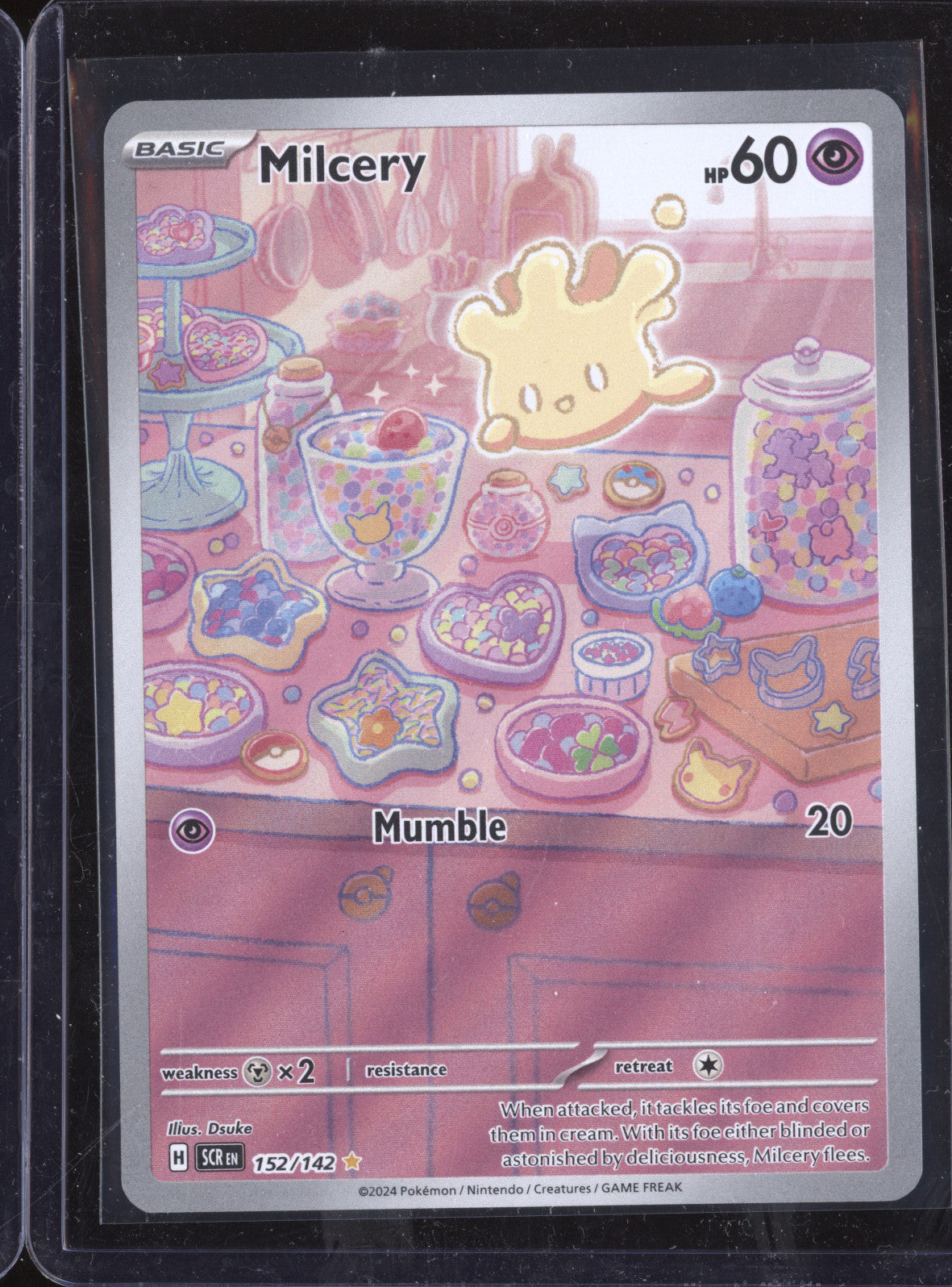 Milcery 2024 Pokemon Stellar Crown 152/142 Illustration Rare