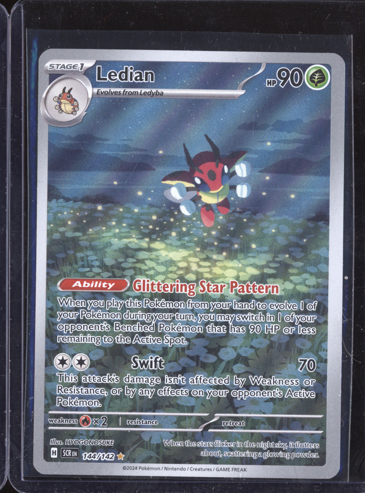 Ledian 2024 Pokemon Stellar Crown 144/142 Illustration Rare