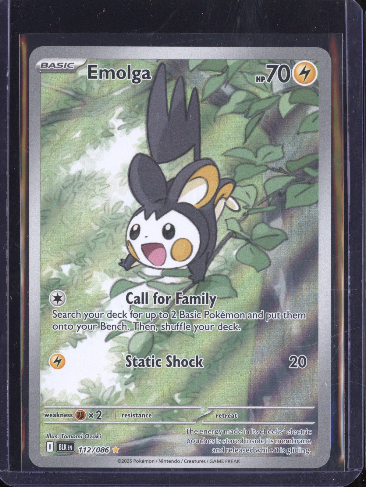 Emolga 2025 Pokemon Black Bolt 112/086 Illustration Rare