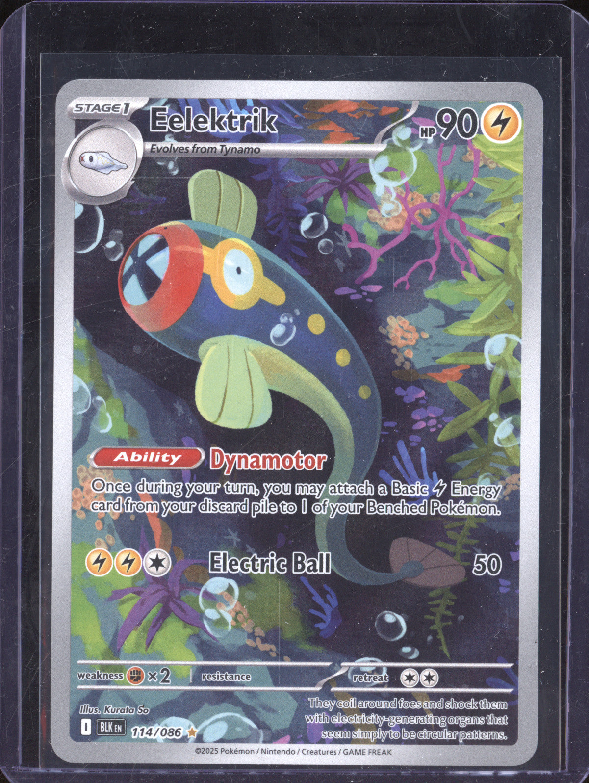 Eelektrik 2025 Pokemon Black Bolt 114/086 Illustration Rare
