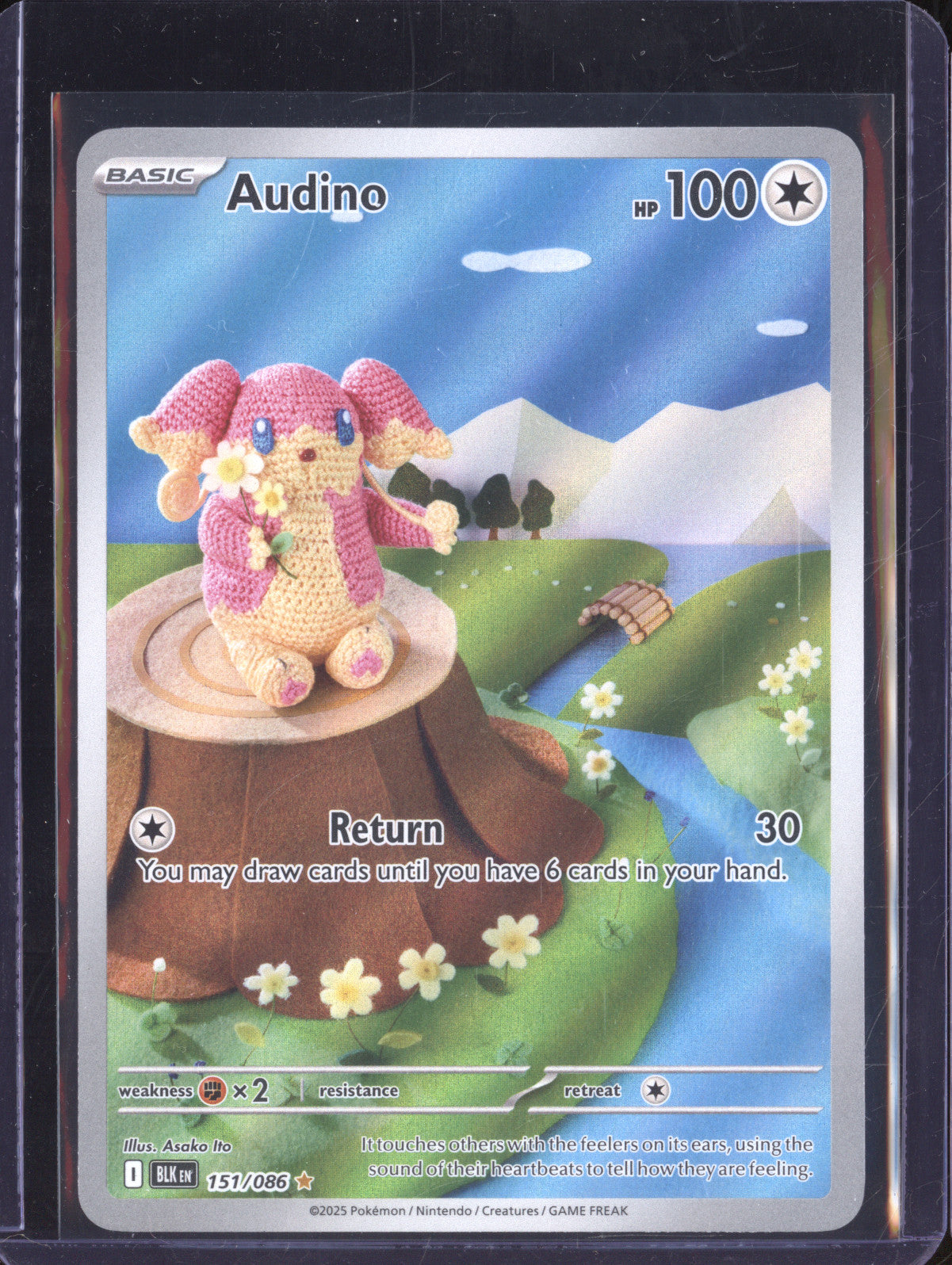 Audino 2025 Pokemon Black Bolt 151/086 Illustration Rare