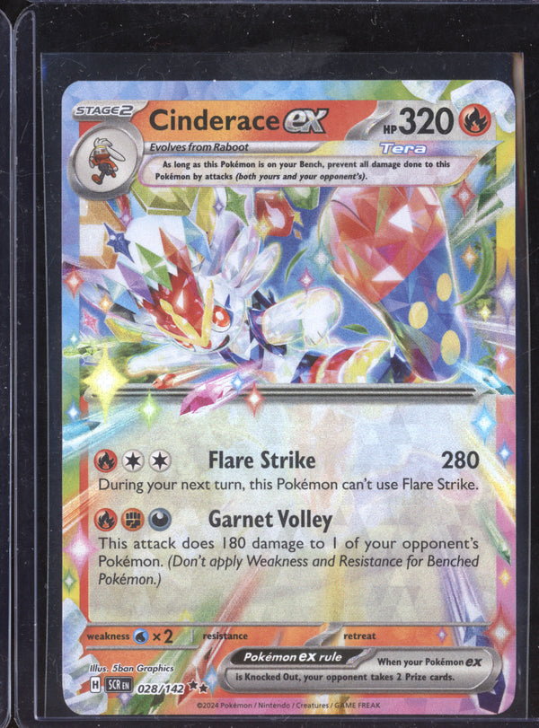 Cinderace ex 2024 Pokemon Stellar Crown 28/142 Double Rare