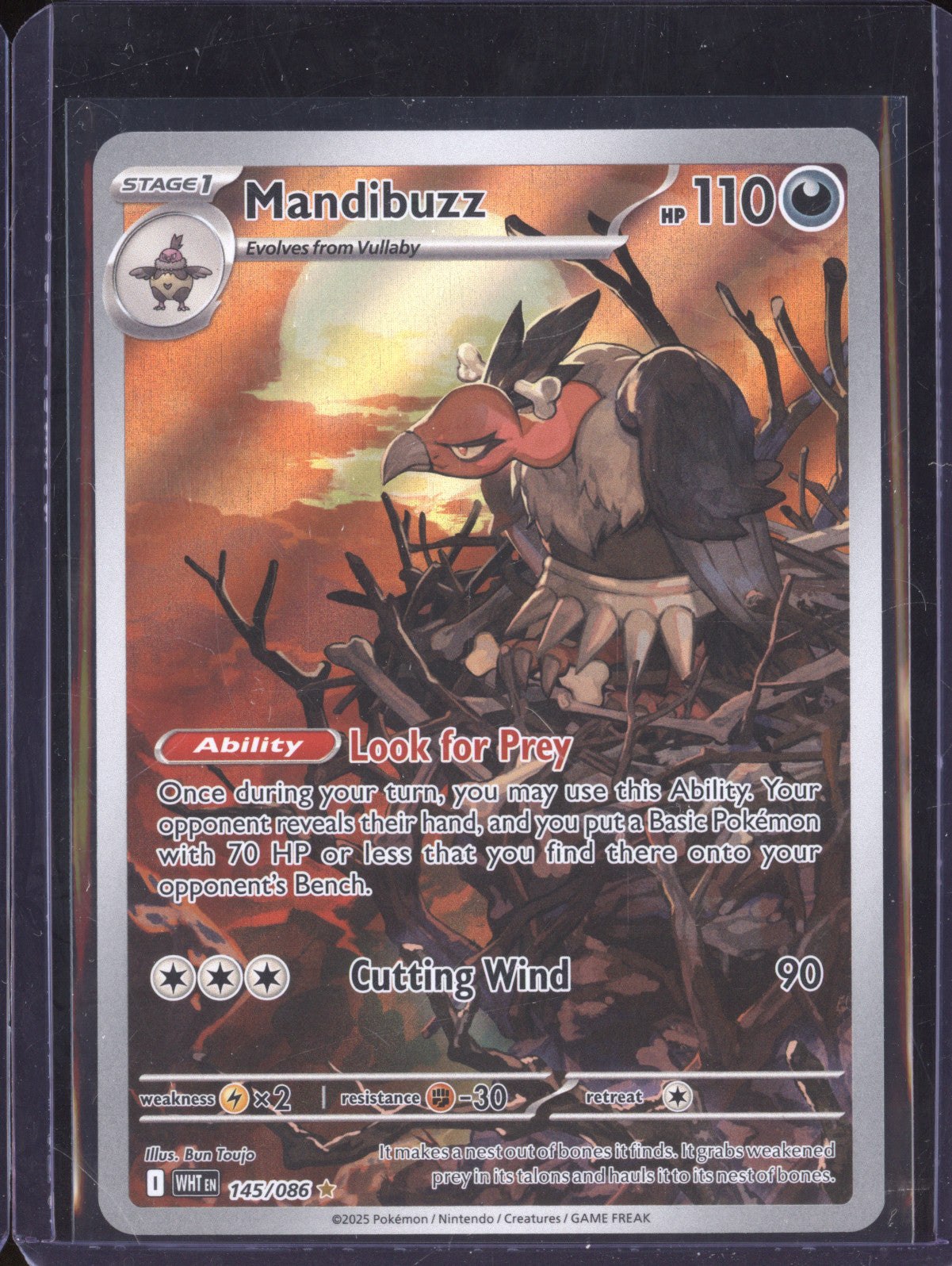 Mandibuzz 2025 Pokemon White Flare 145/086 Illustration Rare