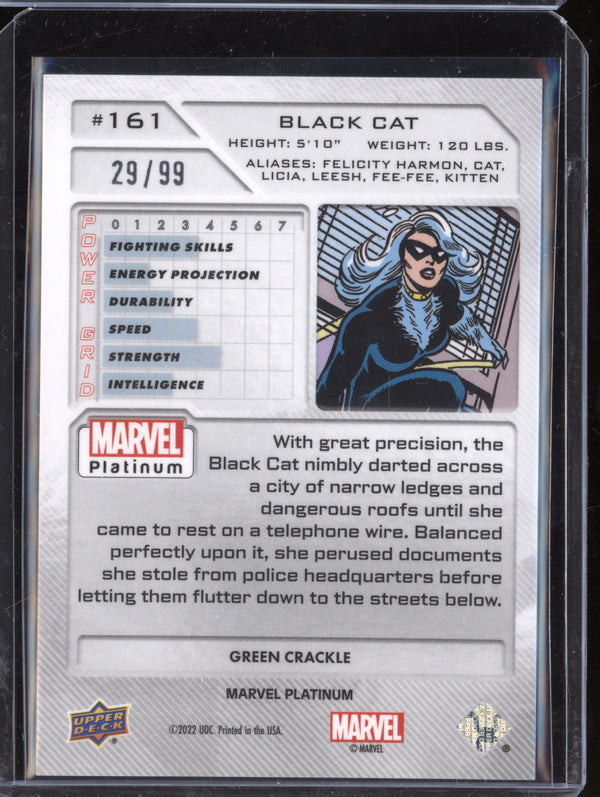 Black Cat 2023 Upper Deck Marvel Platinum 161 Green Crackle 29/99