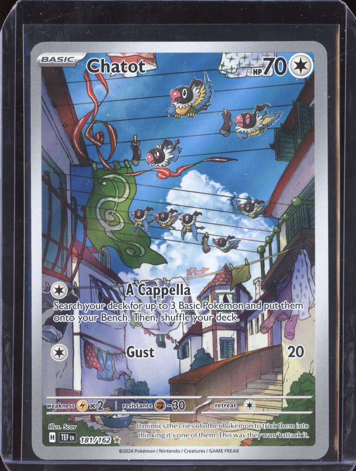 Chatot 2024 Pokemon Temporal Forces 181/162 Illustration Rare