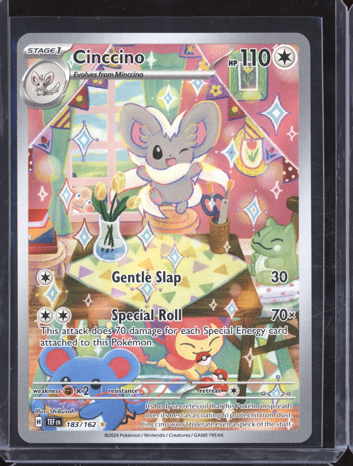 Cinccino 2024 Pokemon Temporal Forces 183/162 Illustration Rare