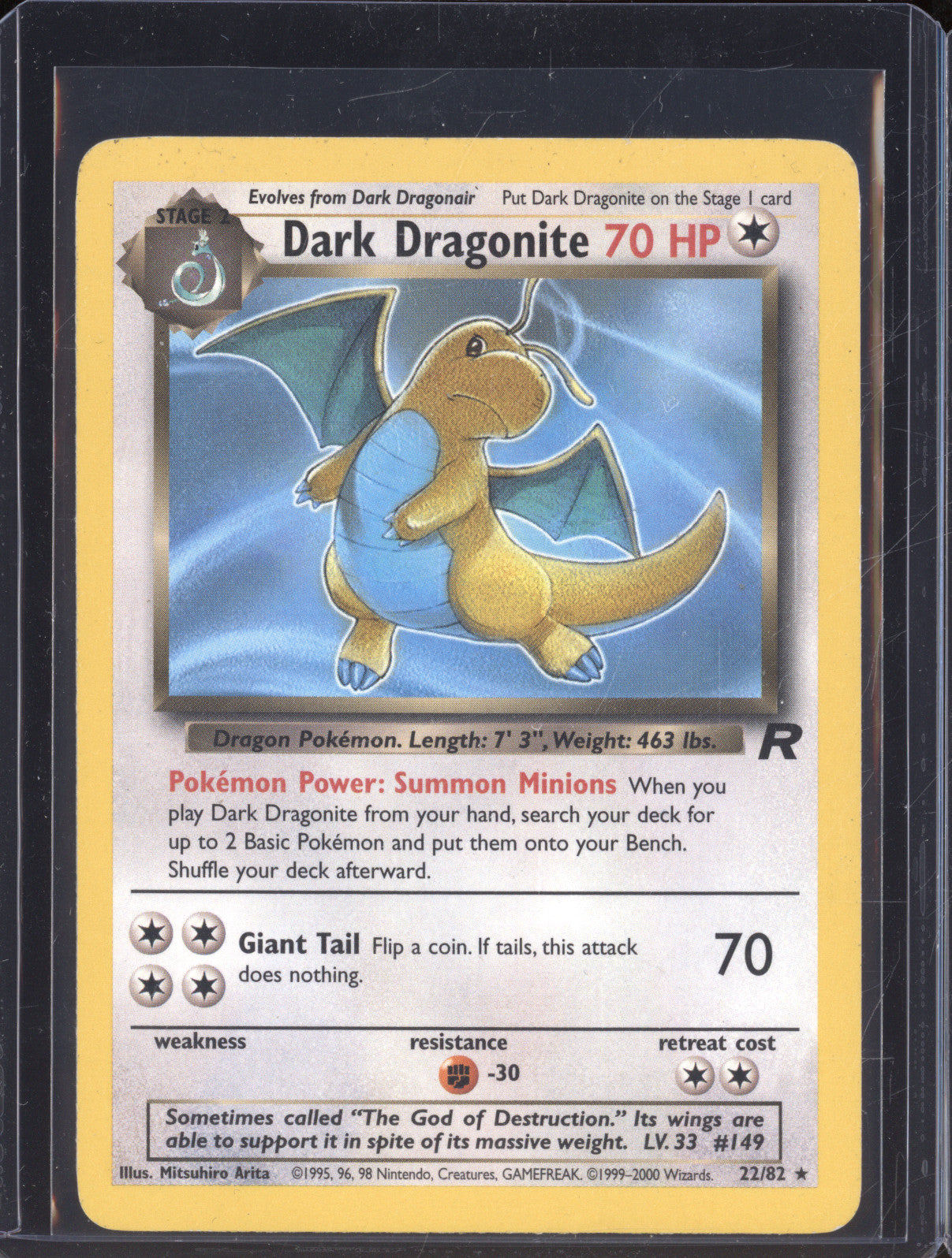 2000 Pokemon Team Rocket 22/82 Dark Dragonite Rare
