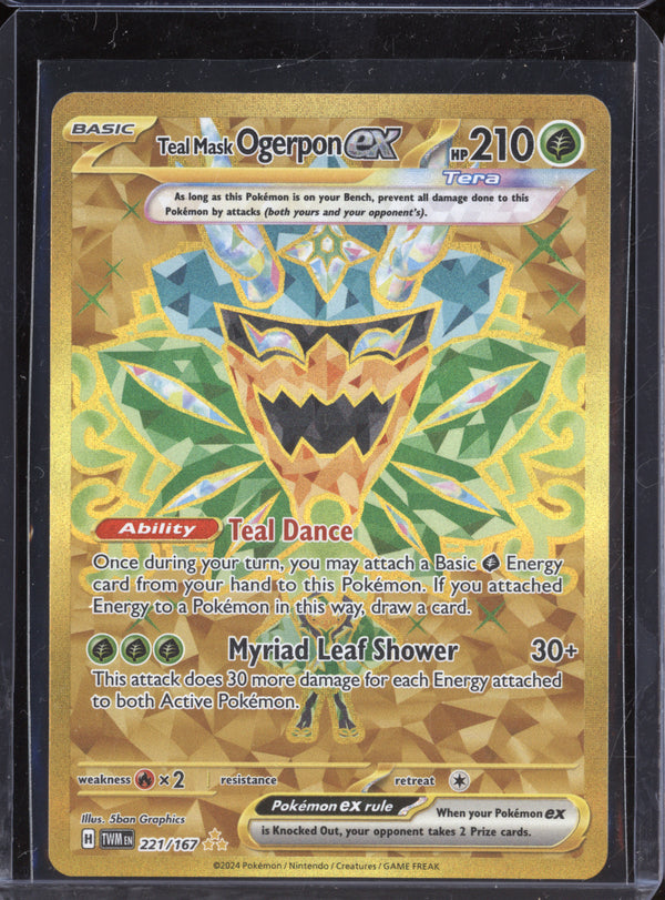 Teal Mask Ogerpon ex 2024 Pokemon Twilight Masquerade 221/167 Hyper Rare