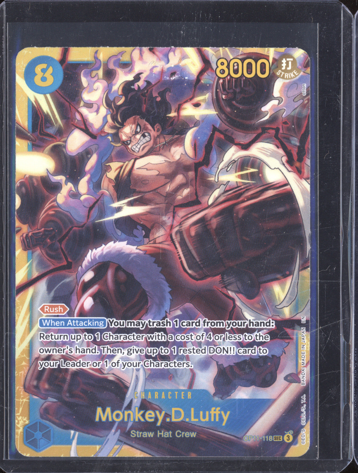 2025 Bandai One Piece Fist of Divine OP11-118 Monkey D. Luffy SEC