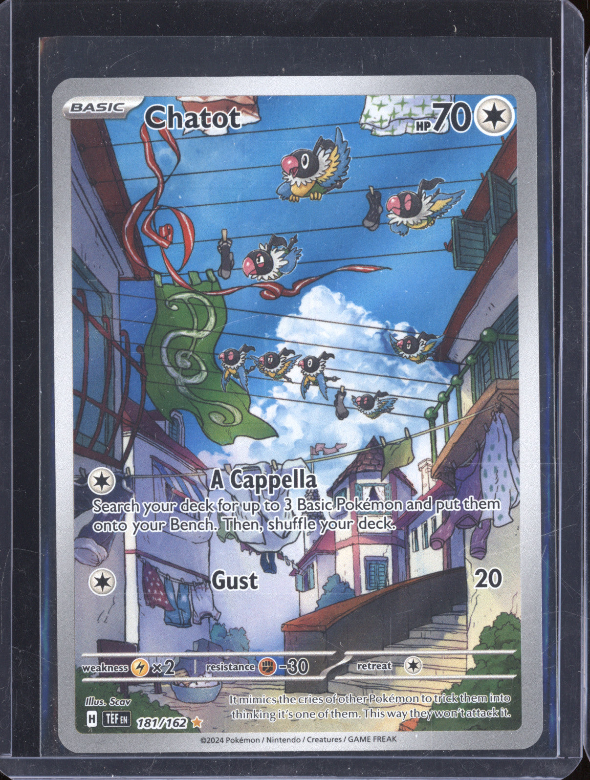 2024 Pokemon Scarlet & Violet Temporal Forces 181/162 Chatot Illustration Rare