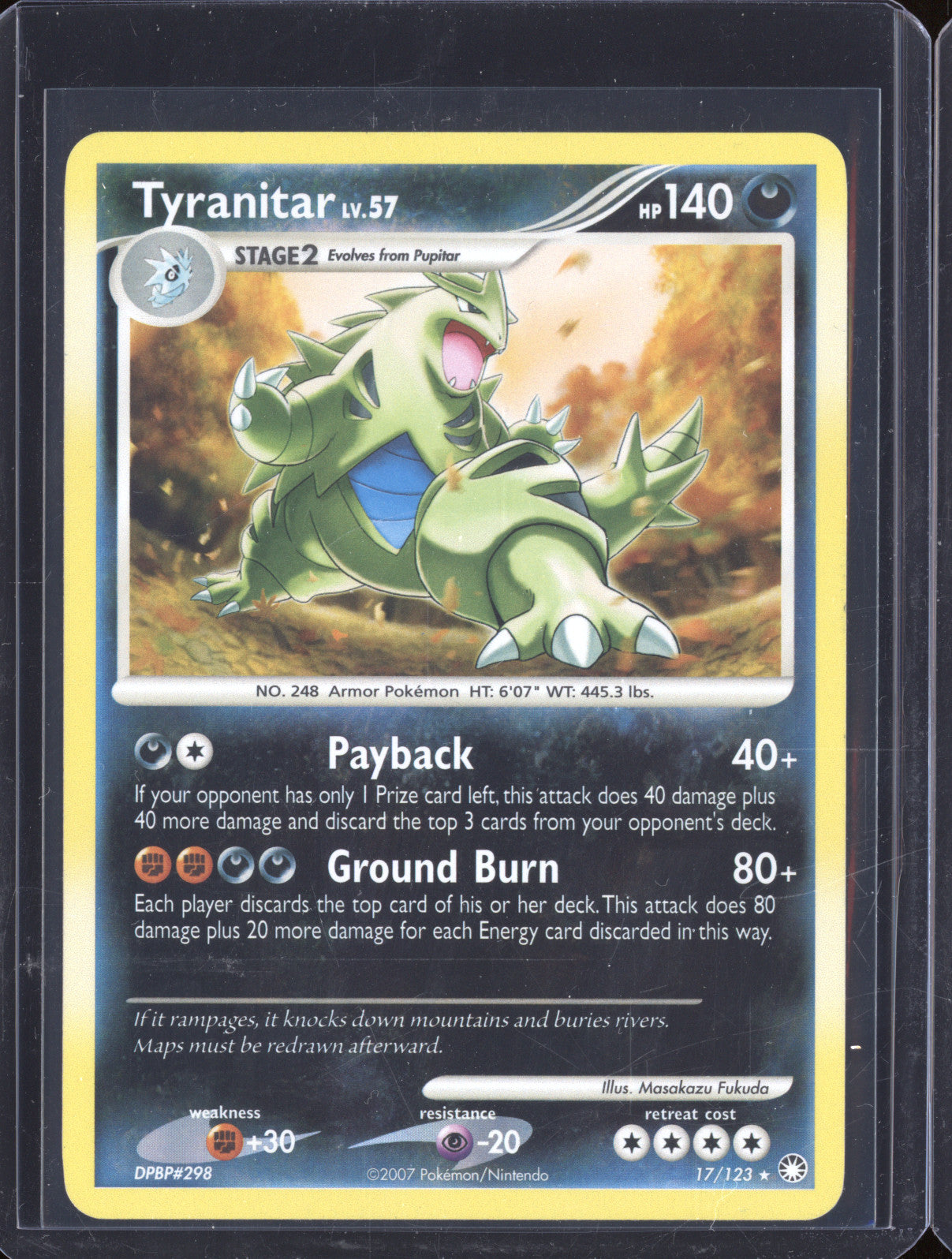 Tyranitar 2007 Pokemon Mysterious Treasures 17/123 Reverse Holo