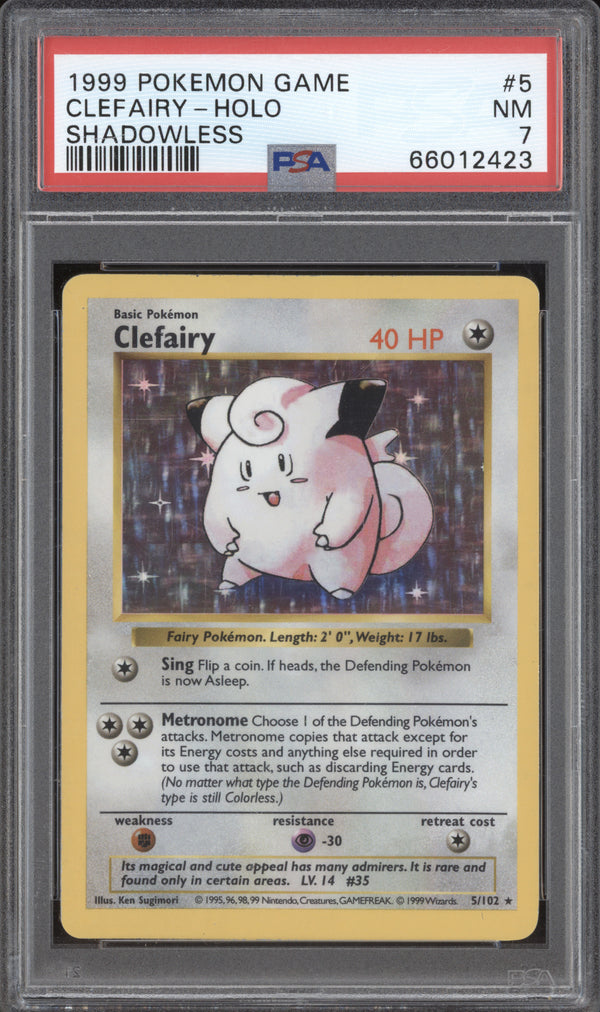 Clefairy 1999 Pokemon Base Set 5/102 Shadowless Holo PSA 7