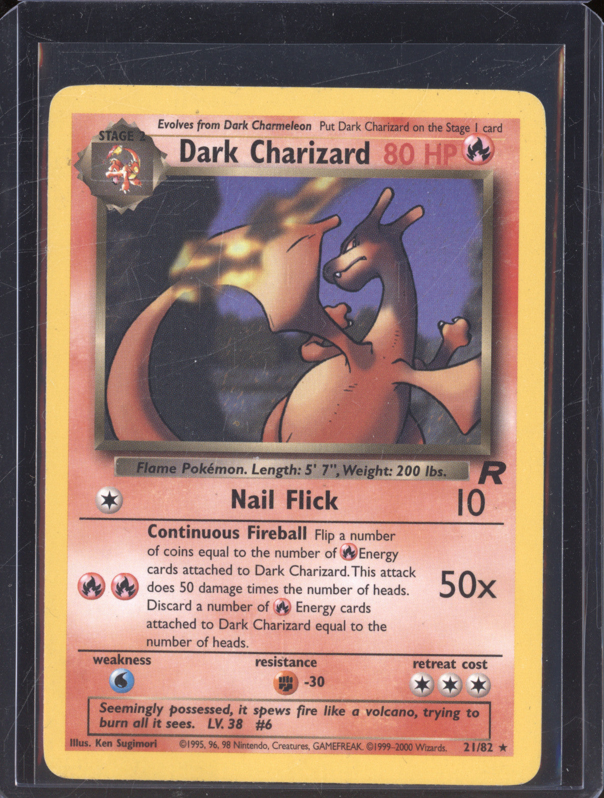 2000 Pokemon Team Rocket 21/82 Dark Charizard Rare