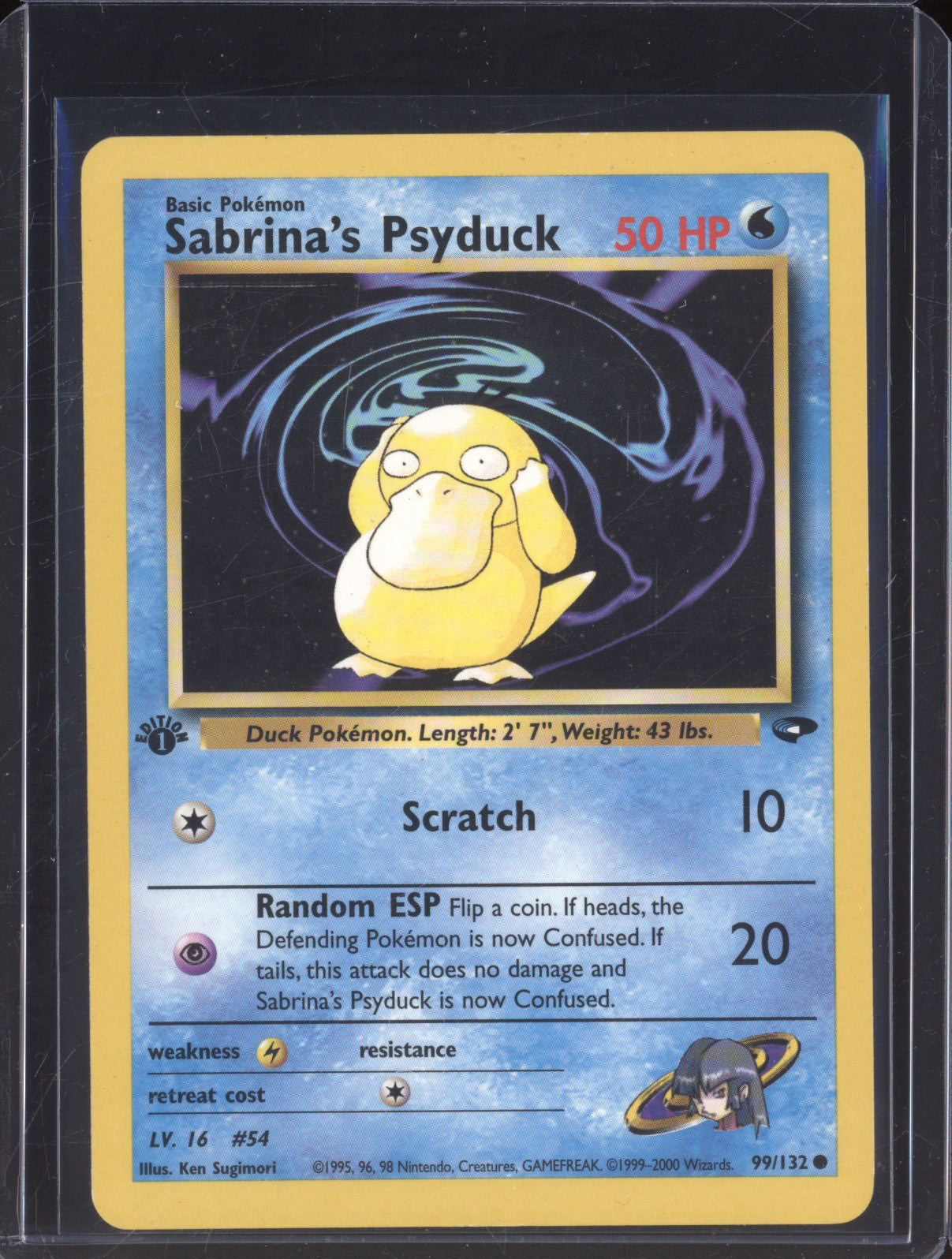Sabrina's Psyduck 2000 Pokemon Gym Challenge 99/132 1st Edition
