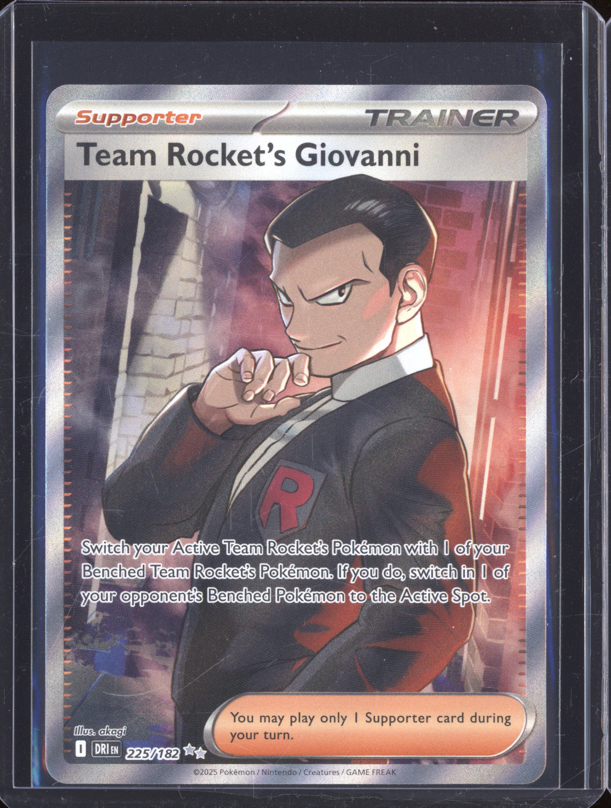 2025 Pokemon Destined Rivals DRI 225/182 Team Rocket's Giovanni Ultra Rare