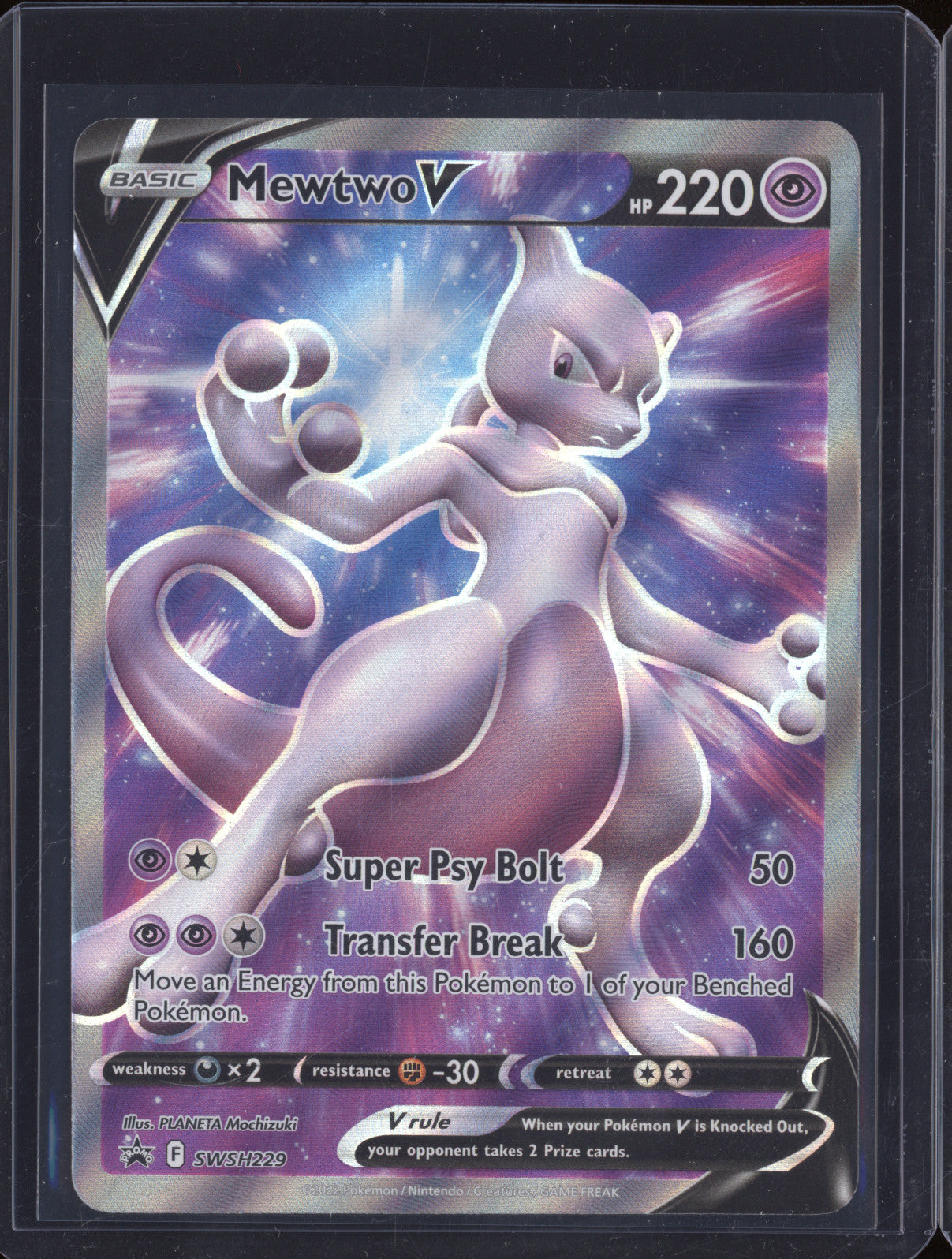Mewtwo V 2022 Pokemon Sword & Shield Promos SWSH229 Full Art