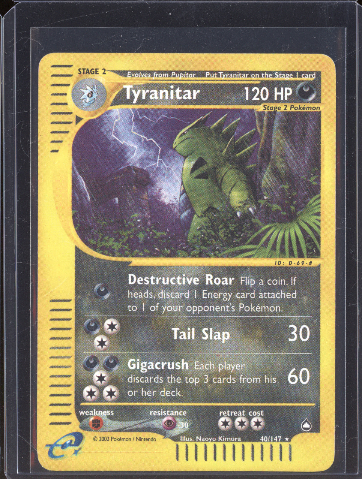 2003 Pokemon Aquapolis 40/147 Tyranitar Reverse Holo Rare
