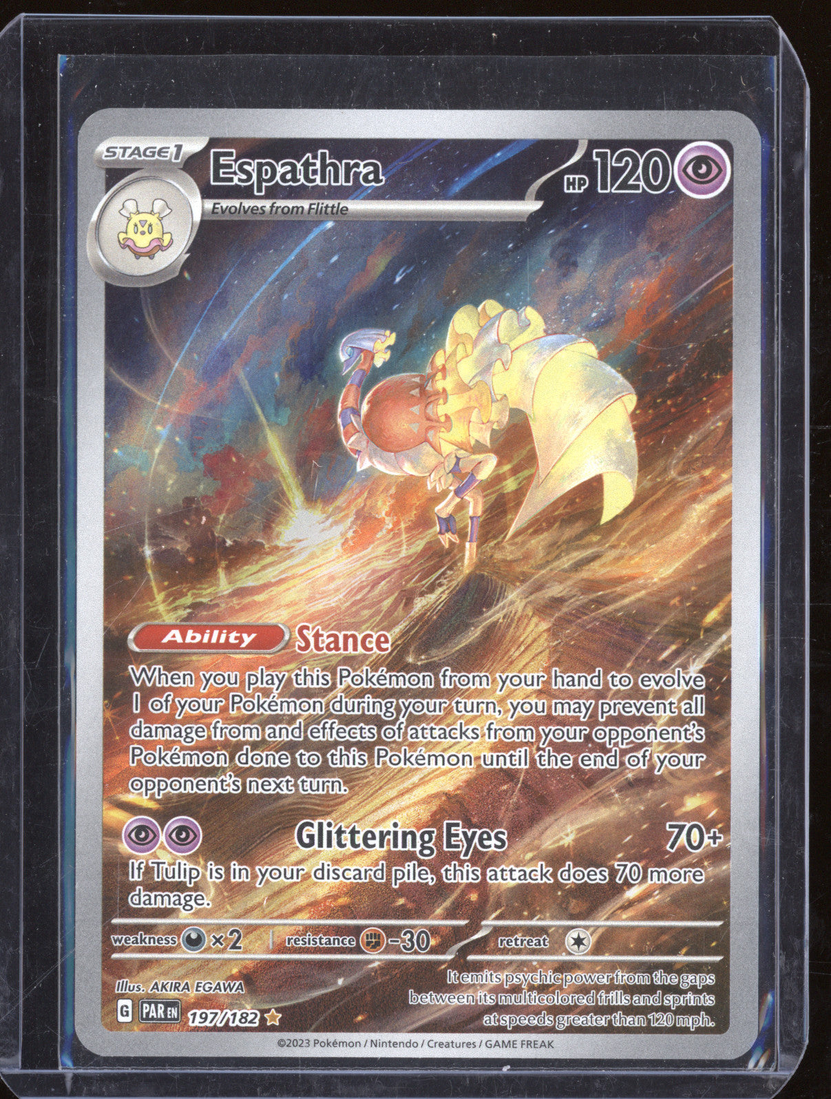 2023 Pokemon Paradox Rift 197/182 Espathra Illustration Rare