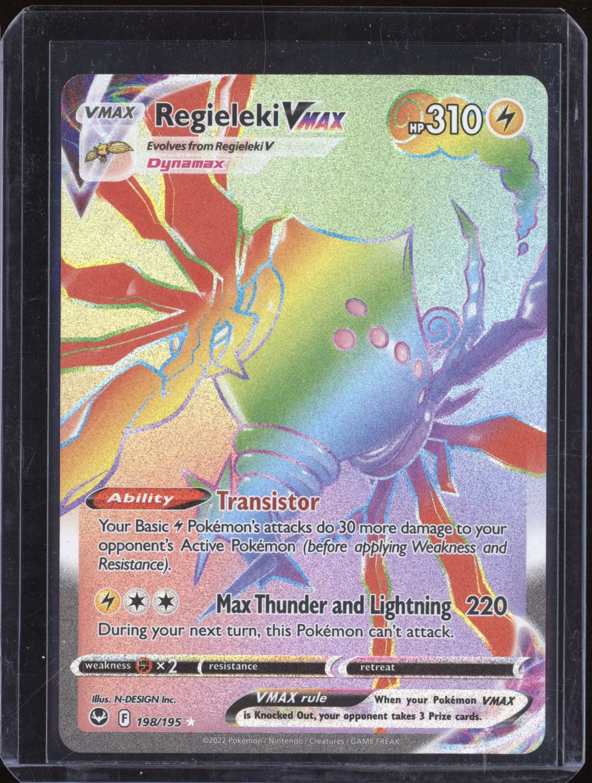 Regieleki Vmax 2022 Pokemon Silver Tempest 198/195 Secret rare