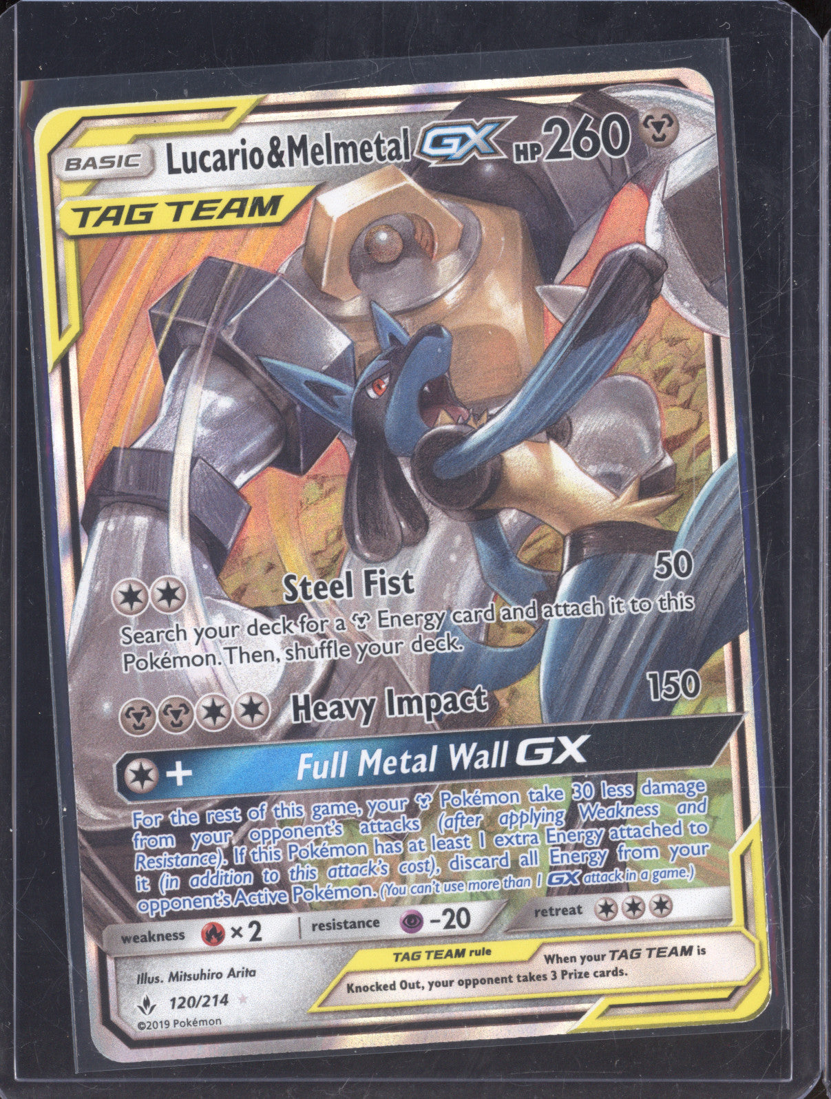 2019 Pokemon Unbroken Bonds 120/214 Lucario & Melmetal Tag Team