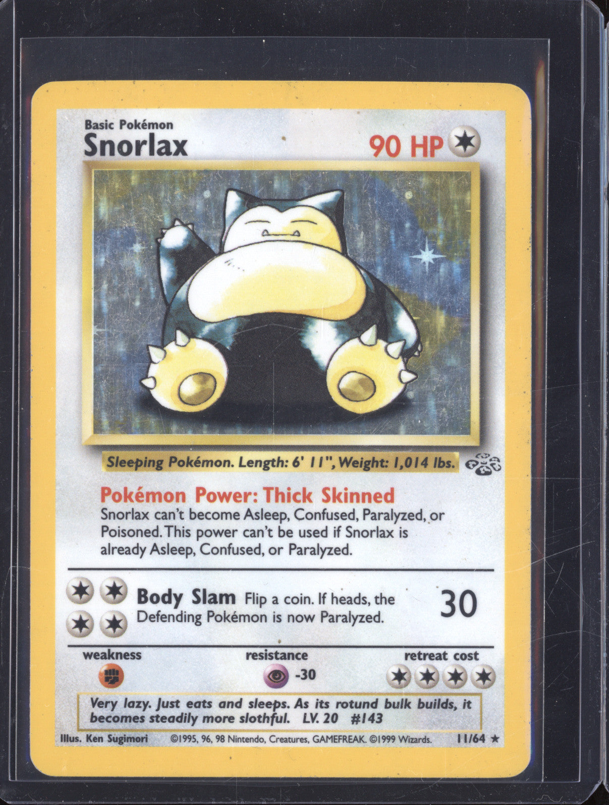 1999 Pokemon Jungle 11/64 Snorlax Holo Rare
