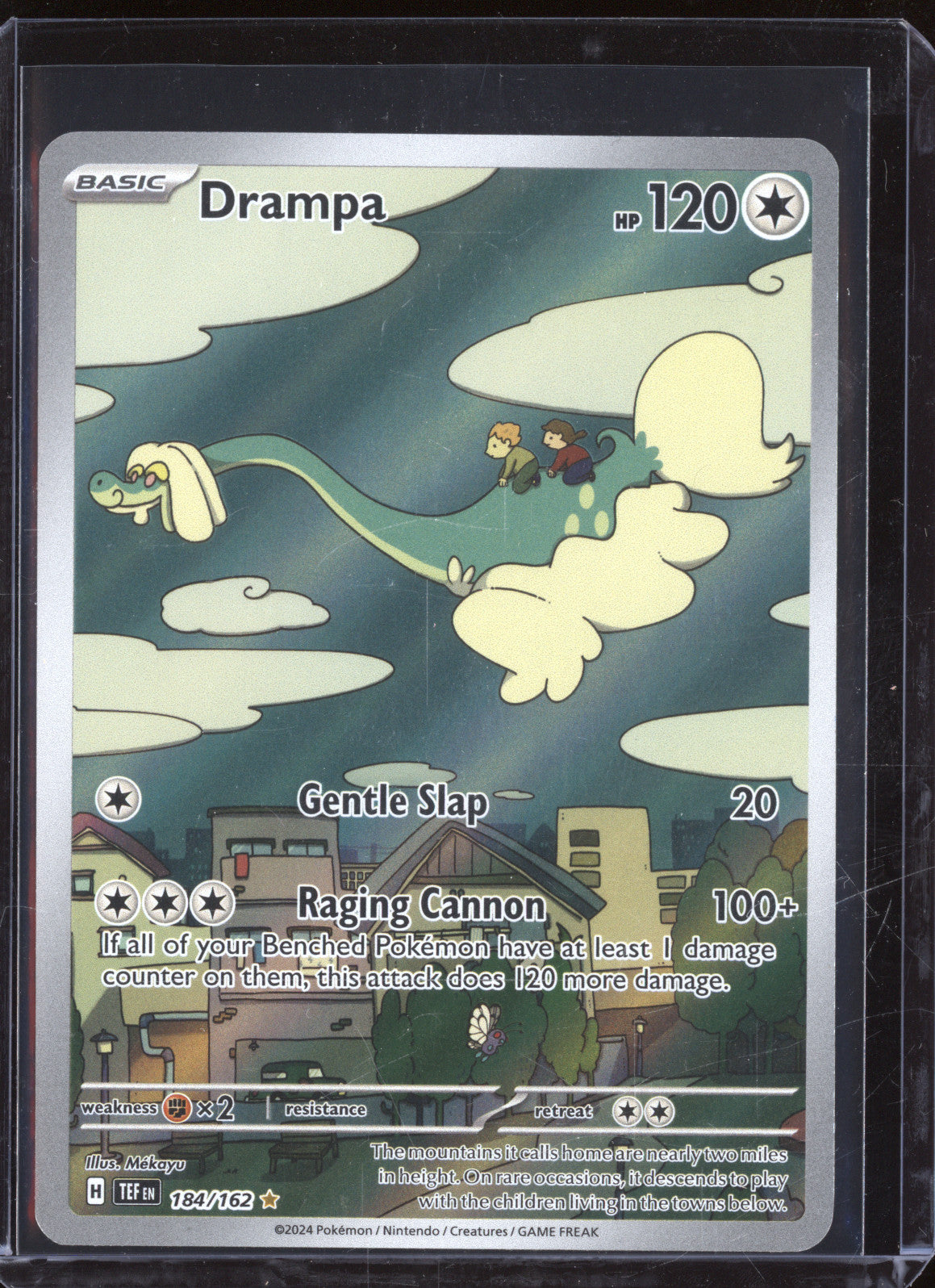 Drampa 2024 Pokemon Temporal Forces TEF 184/162 Illustration Rare