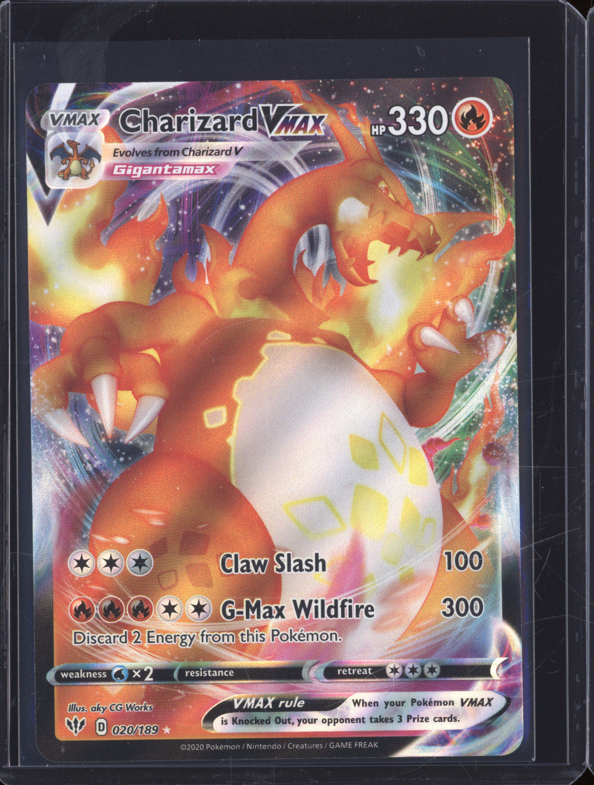 2020 Pokemon Drakness Ablaze 020/189 Charizard Vmax