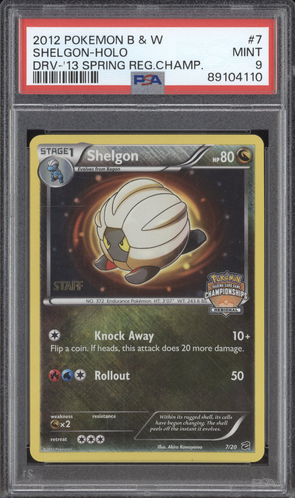 Shelgon 2012 Pokemon Black & White 7/20 Crosshatch Championship Staff PSA 9