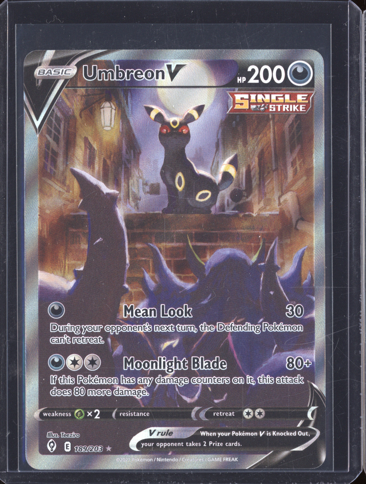 Umbreon V 2021 Pokemon Evolving Skies 189/203 Ultra Rare