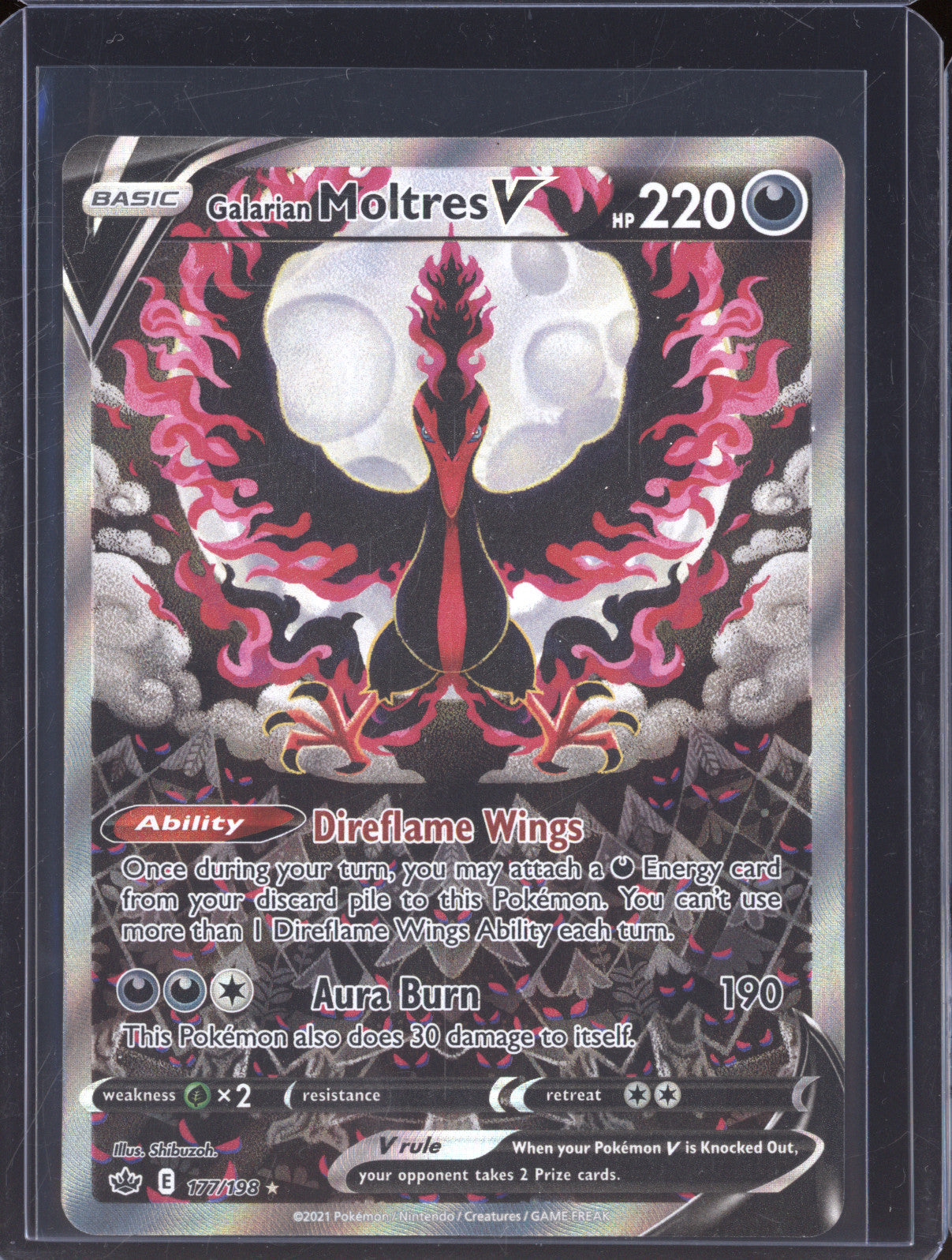 Galarian Moltres V 2021 Pokemon Chilling Reign 177/198 Ultra Rare