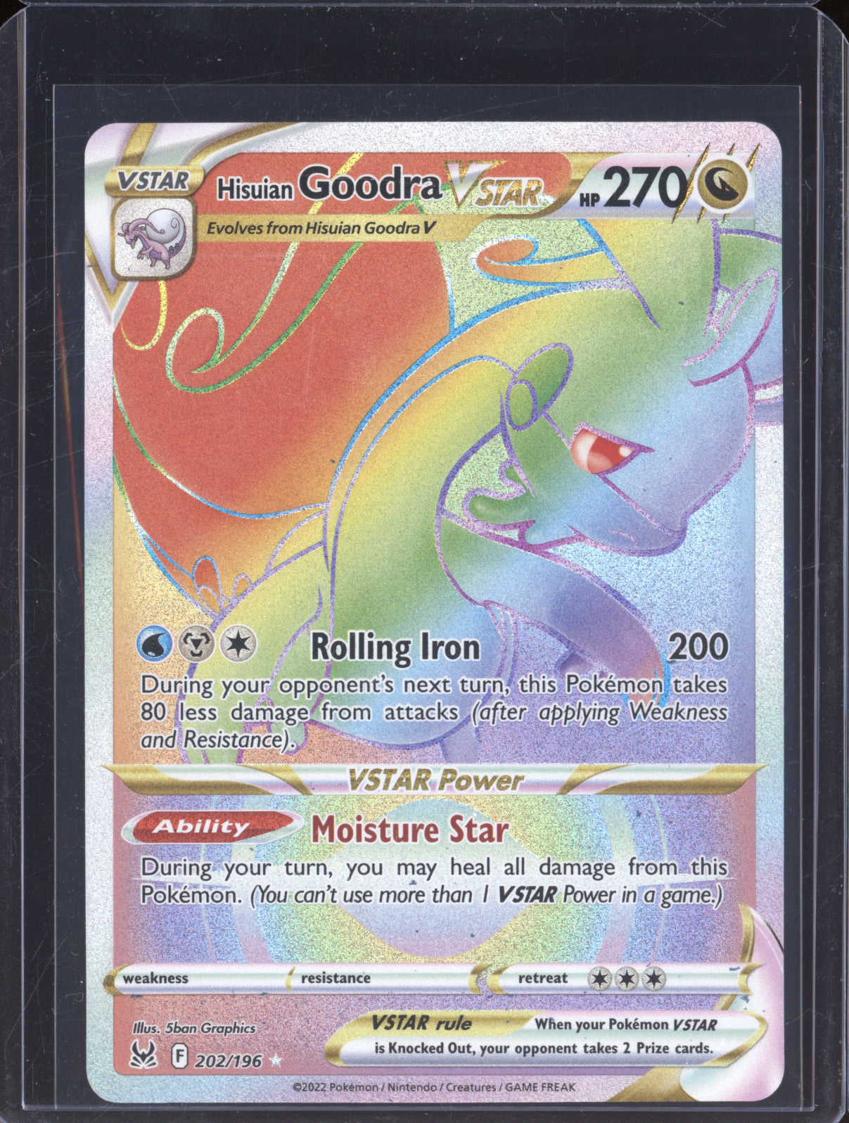 Hisuian Goodra VStar 2022 Pokemon Lost Origin 202/196 Secret Rare