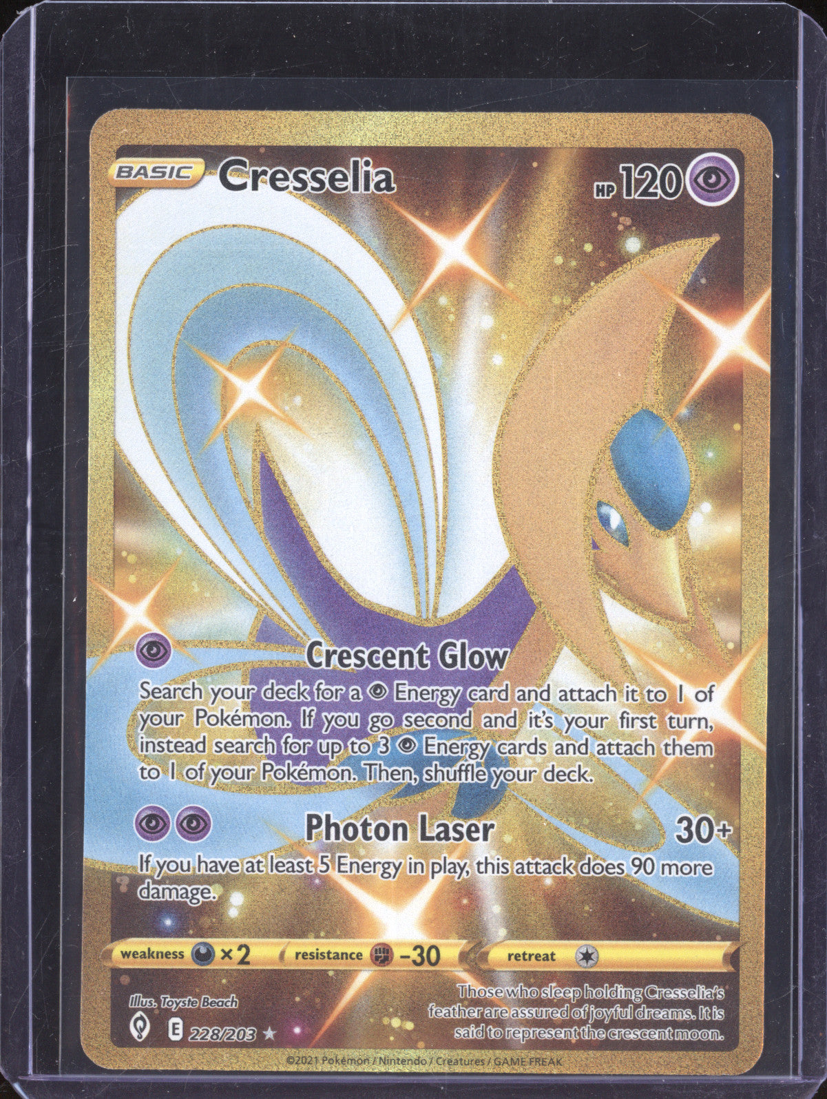 Cresselia 2021 Pokemon Evolving Skies 228/203 Hyper Rare