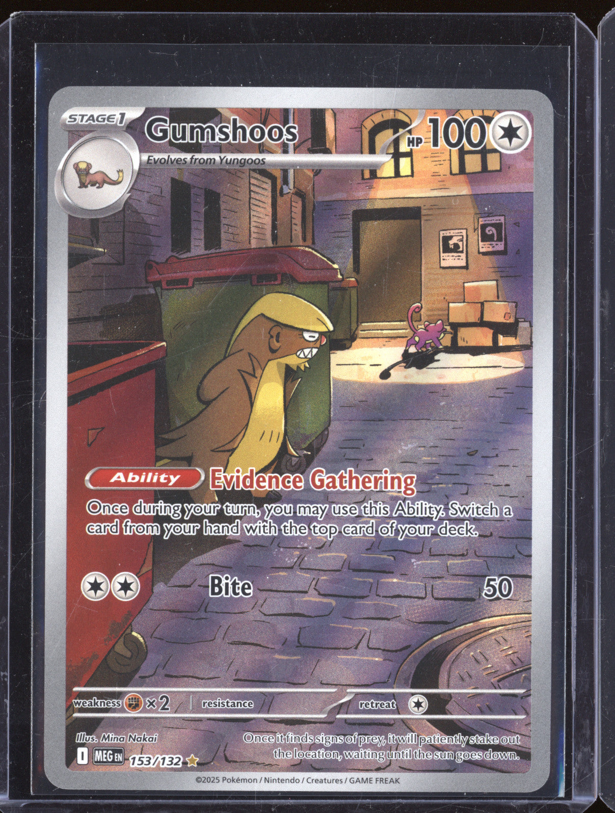 2025 Pokemon Mega Evolutions MEG 153/132 Gumshoos Illustration Rare