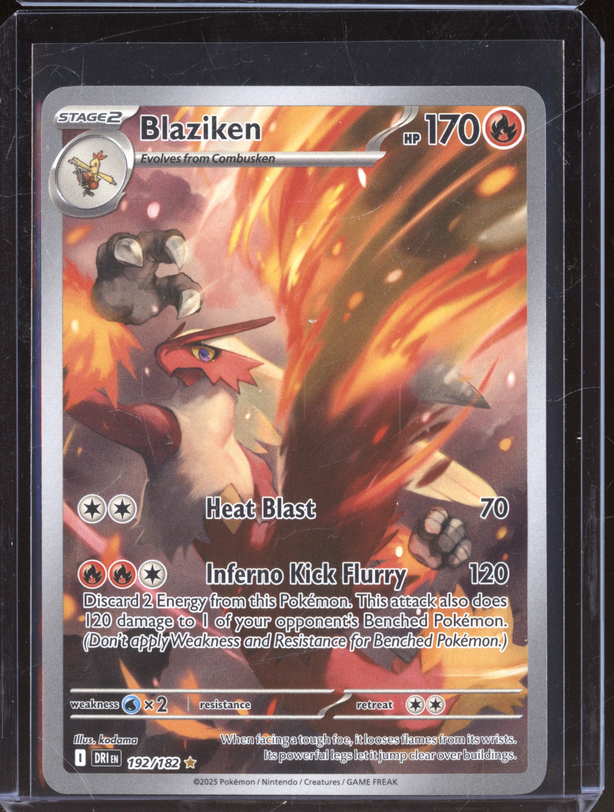 Blaziken 2025 Pokemon Destined Rivals DRI 192/182 Illustration Rare
