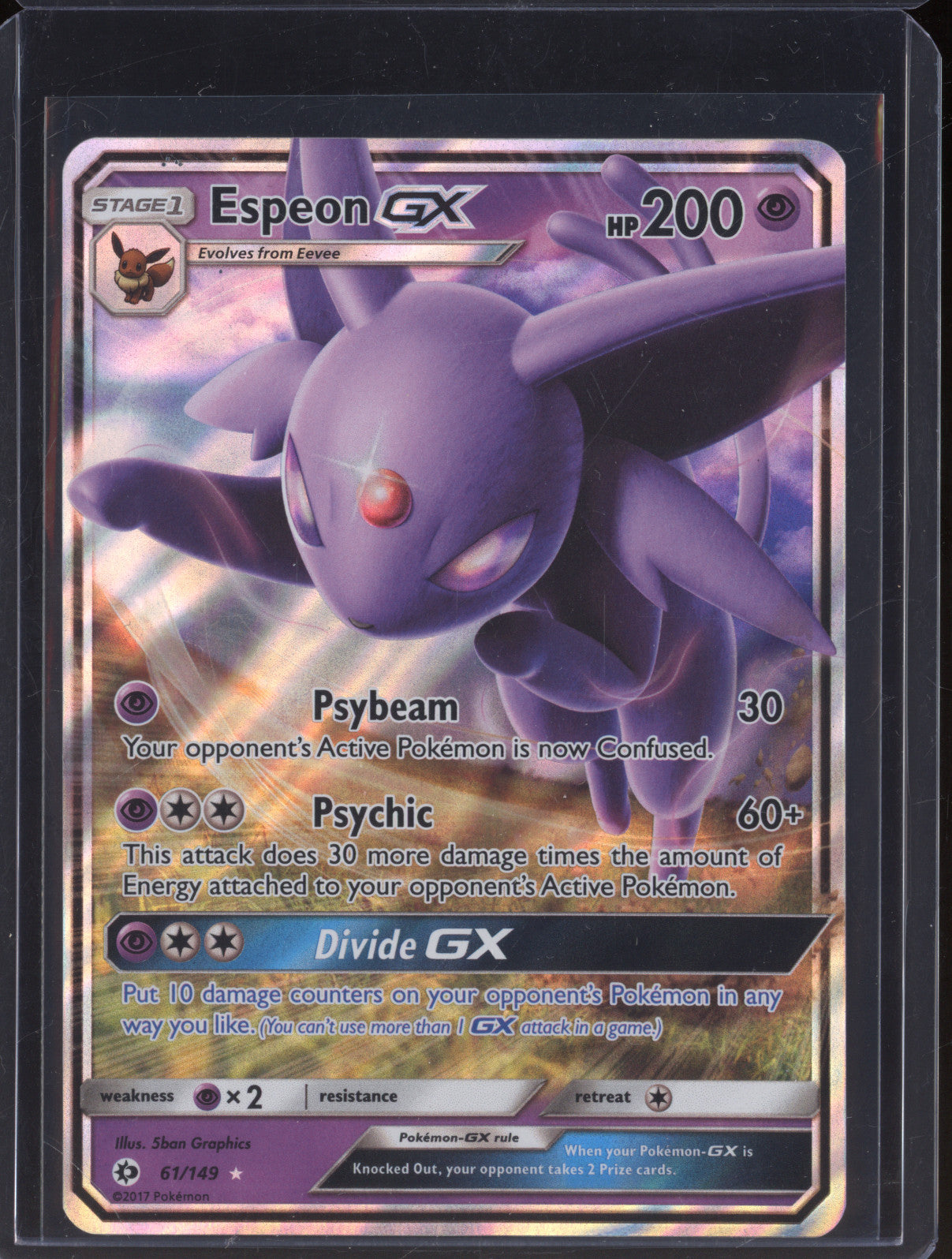 Espeon GX 2017 Pokemon Sun & Moon 61/149 Rare