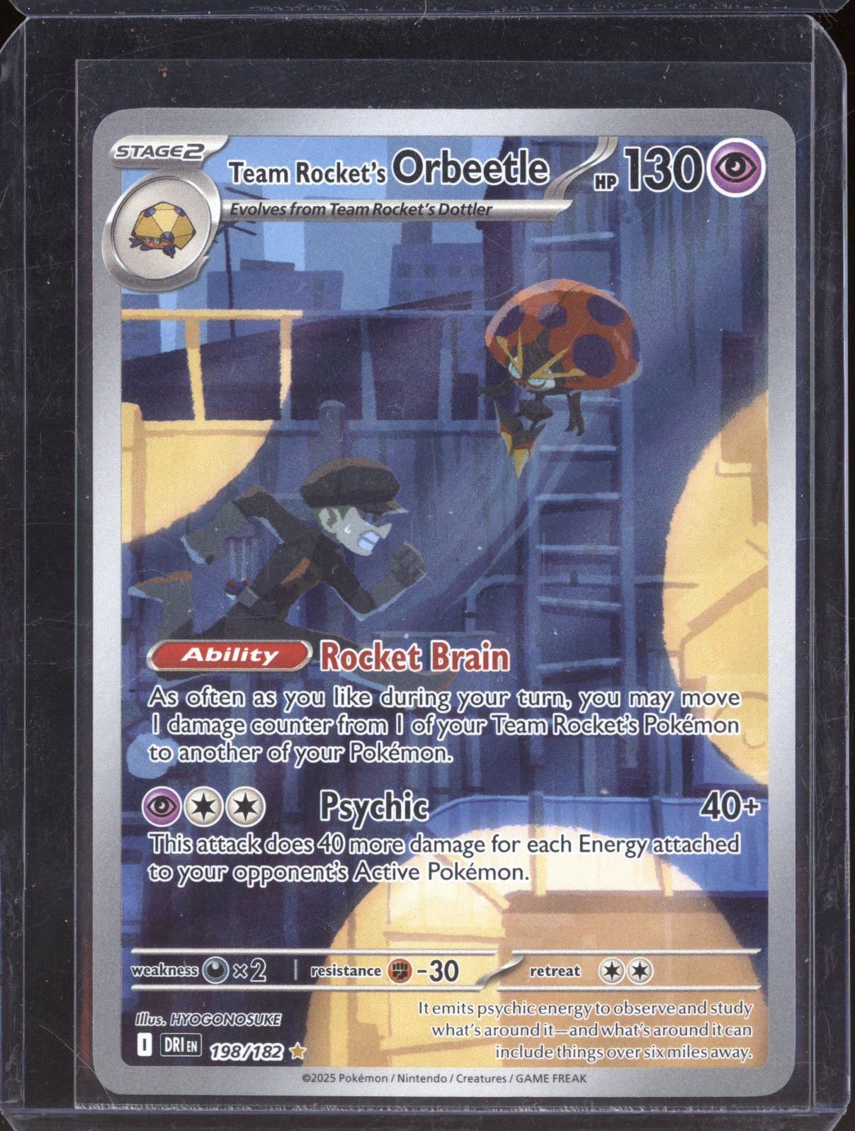 Team Rocket's Orbeetle 0 Pokemon Destined Rivals DRI 198/182 Illustration Rare