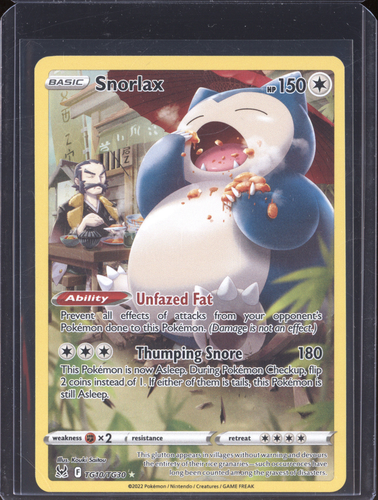 Snorlax 2022 Pokemon Lost Origin TG10/TG30 Full Art