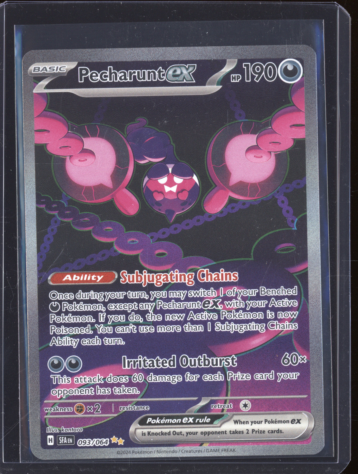 Pecharunt EX 2024 Pokemon SFA 093/064 Shrouded Fable Illustration Rare