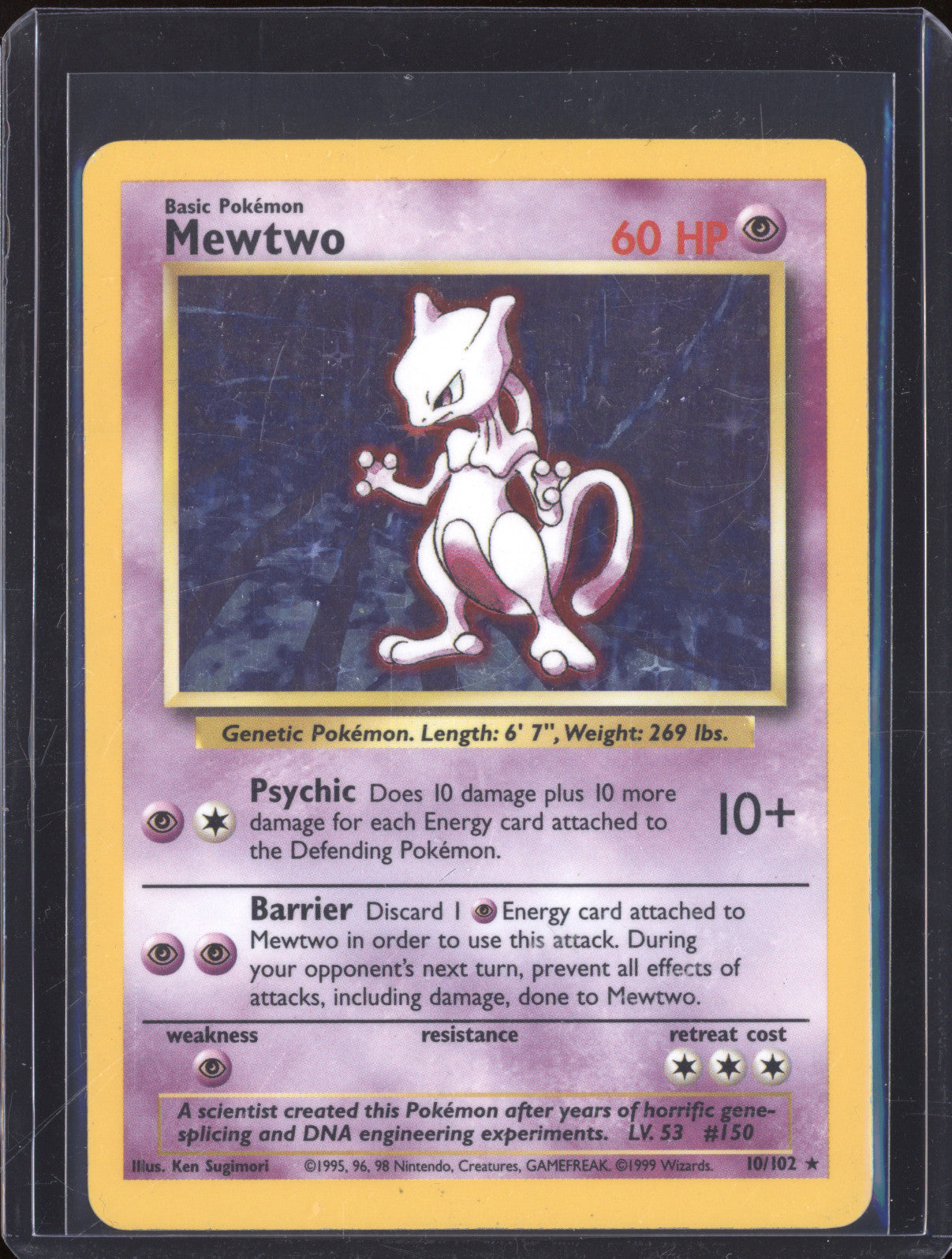 1999 Pokemon Base Set 10/102 Mewtwo Holo Rare