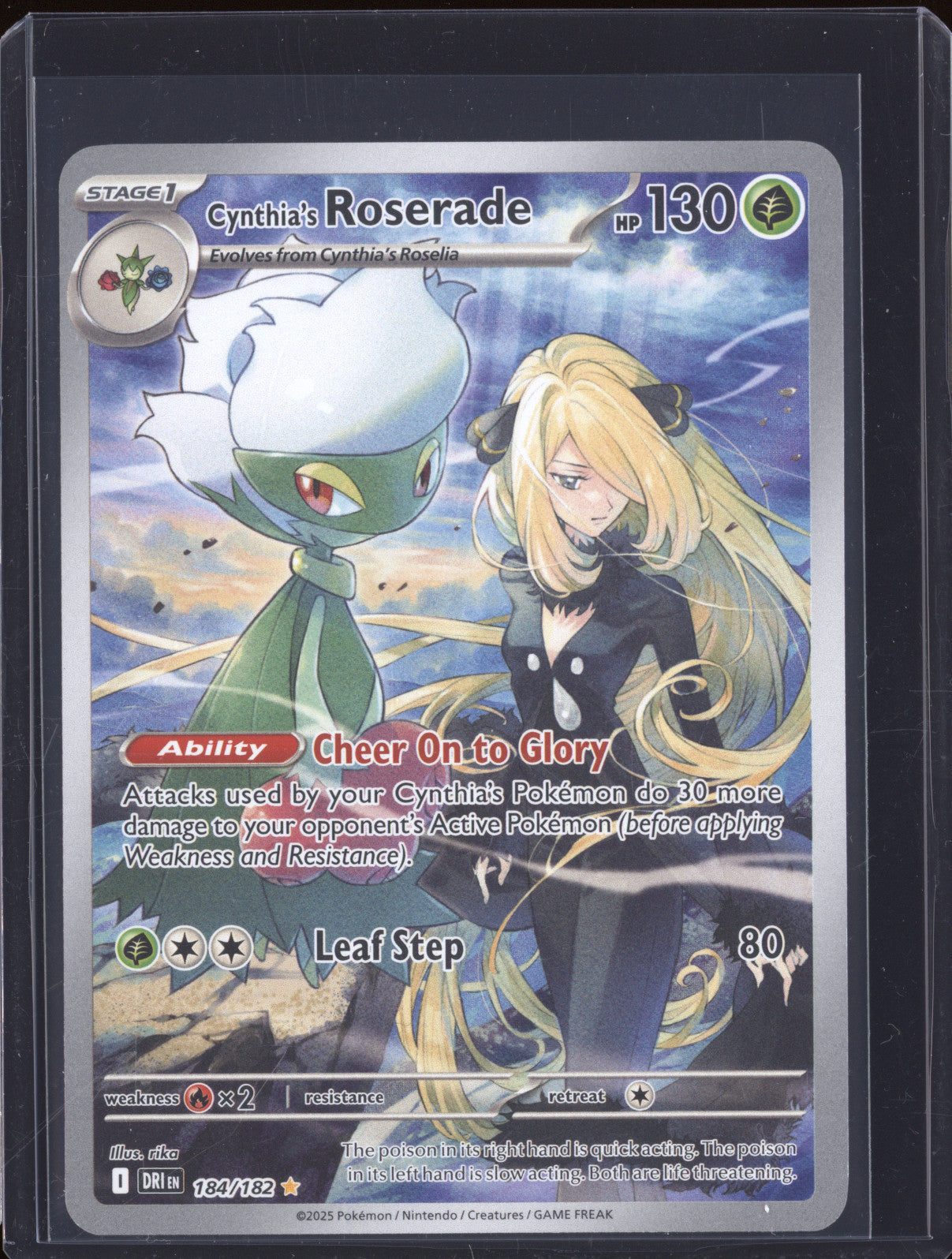 Cynthia's Roserade 2025 Pokemon Destined Rivals DRI 184/182 Illustration Rare