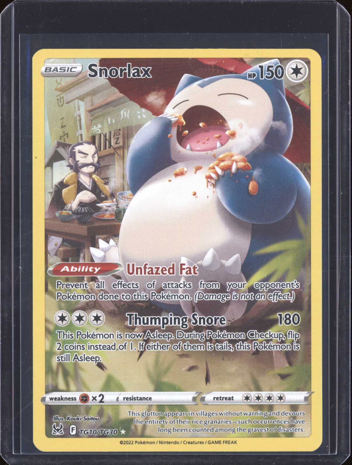 Snorlax 2022 Pokemon Lost Origin TG10/TG30 Full Art