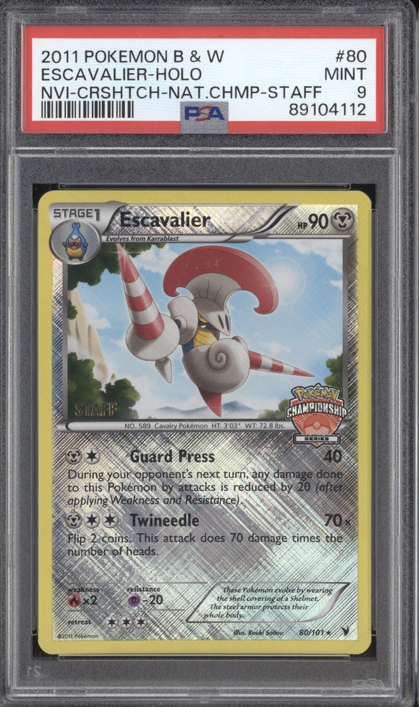 Escavalier 2011 Pokemon Black & White 80/101 National Championships Staff PSA 9