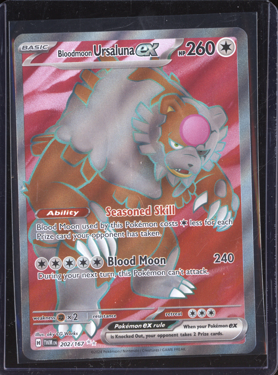 Bloodmoon Ursaluna ex 2024 Pokemon Twilight Masquerade 202/167 Ultra Rare