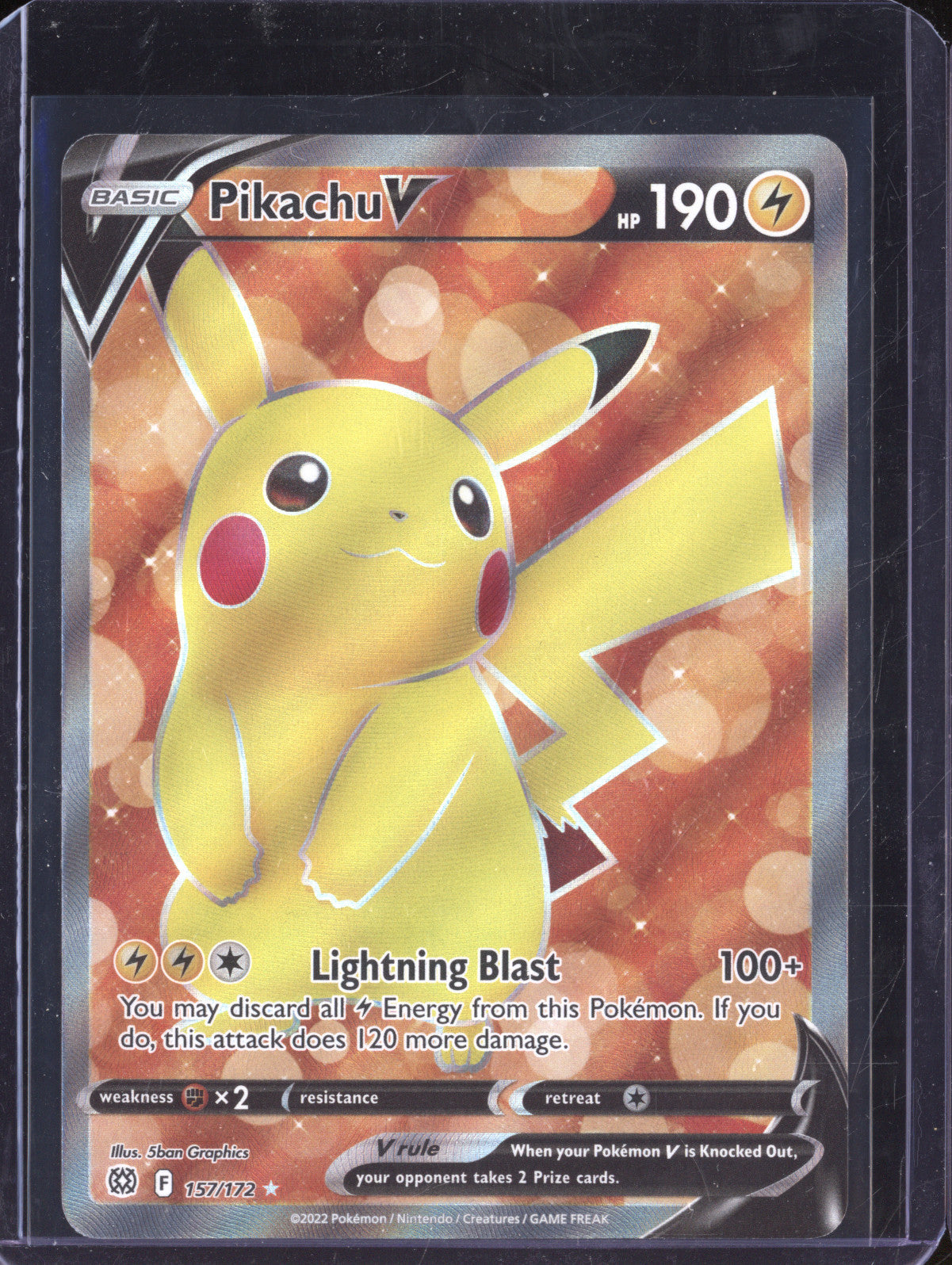 Pikachu V 2022 Pokemon Brilliant Stars 157/172 Ultra Rare