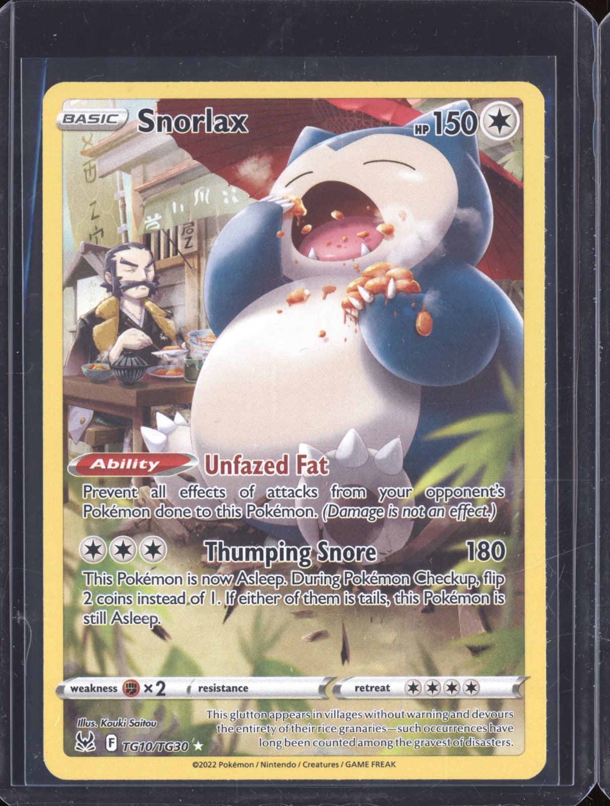 Snorlax 2022 Pokemon Lost Origin TG10/TG30 Full Art
